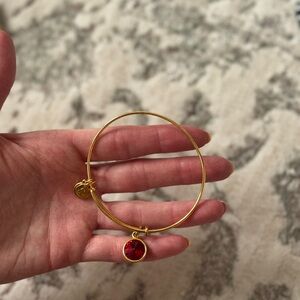 Alex and Ani Gold Red Garnet Bangle